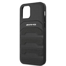 SOURCING Amg Amhcp12Sgsebk iPhone 12 Mini 5.4 Leather Debossed Lines phone case