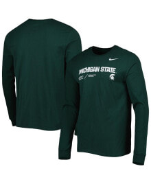 Nike men's Green Michigan State Spartans Team Practice Performance Long Sleeve T-shirt