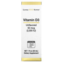 Витамин Д California Gold Nutrition, витамин D3 (без добавок), 2000 МЕ, 30 мл (1 жидк. унция)