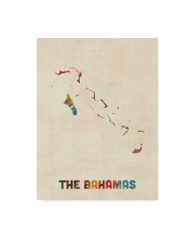 Trademark Global michael Tompsett The Bahamas Watercolor Map Canvas Art - 20