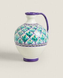 Arroyo de la luz enamelled earthenware vase with handle