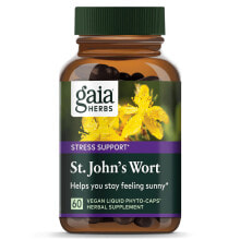 Витамины и БАДы для укрепления иммунитета Gaia Herbs St John's Wort Зверобой 1350 мг для поддержки эмоционального здоровья 60 вегетарианских капсул
