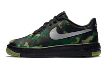 Nike Air Force 1 Low Camo Ripstop 低帮 板鞋 GS 绿迷彩 / Кроссовки Nike Air Force 1 Low Camo Ripstop GS 859340-002