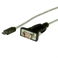 Кабели и провода для строительства ROLINE 12.02.1161 кабель последовательной связи Черный, Серый 1,8 m USB Typ C RS232