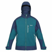 Men's Sports Jacket Regatta Hewitts VII Blue Green Hood