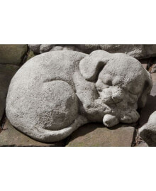 Curled Dog Small Garden Statue