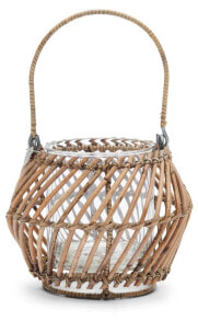 Rustic Rattan Vertical Teelichthalter