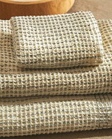 Mini waffle knit cotton towel