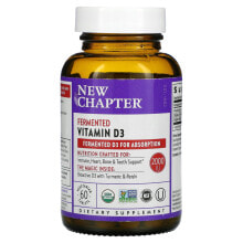 Витамин D New Chapter, Ферментированный витамин D3, 2000 МЕ, 60 вегетарианских таблеток