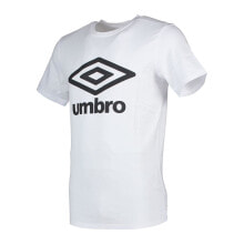 Мужские спортивные футболки мужская спортивная футболка белая с логотипом UMBRO Large Logo Short Sleeve T-Shirt