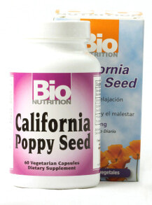 Витамины и БАДы для нервной системы Bio Nutrition California Poppy Seed Пищевая добавка на основе семян мака для расслабления и спокойного сна 60 вегетарианских капсул