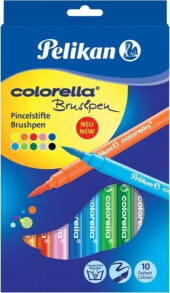 Фломастеры для рисования для детей pelican Colorella felt-tip pens Brush 10 colors