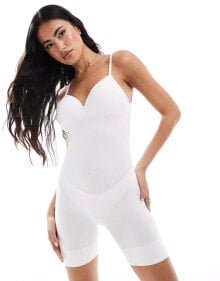 Купить женское нижнее белье и купальники Magic: Magic Bodyfashion soft shaping low back bodysuit with short detail in white