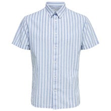 Мужские повседневные рубашки SELECTED Slim New Linen Classic Short Sleeve Shirt