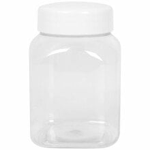 Square jar with lid thread 63/485 transparent 500ml