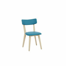 Dining Chair DKD Home Decor 51 x 46 x 76 cm Natural Blue Metal Polyurethane