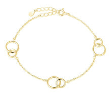 Modern Gold Plated Linked Circles Bracelet SVLB0181XH2GO00
