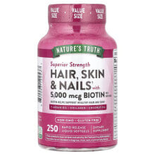 Hair, Skin & Nails with Biotin, Superior Strength, 250 Rapid Release Liquid Softgels