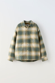 Quilted checked overshirt