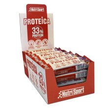 NUTRISPORT 33% Protein 44gr Protein Bars Box White Choco&Berries 24 Units