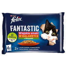 PURINA NESTLE Felix Fantastic country flavors meat with vegetables chicken with tomatoes beef with carrots wet food for cat 340g