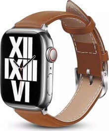 Crong Crong Noble Band - Pasek z naturalnej skóry do Apple Watch 42/44/45/49 mm (Mokka)