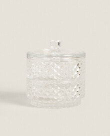 Sweet glass jar with raised detail