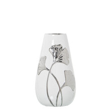 Vase Alexandra House Living White Silver Ceramic 14 x 25 cm