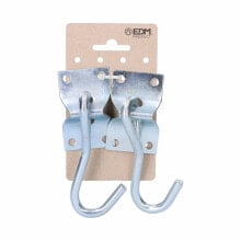 Holder EDM Hook for hanging up Hammock Silver 70 x 45 mm (2 Units)