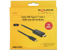 DeLOCK 85290 видео кабель адаптер 1 m USB Type-C HDMI Черный