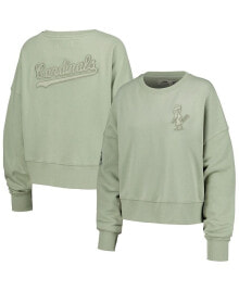 Купить женские блузки и кофточки Pro Standard: Women's Green St. Louis Cardinals Neutral Oversized Boxy Cropped Pullover Sweatshirt