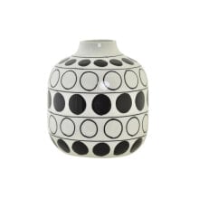 Купить вазы для цветов DKD Home Decor: Ваза современная DKD Home Decor Фарфор Чёрный Белый Круги 16 х 16 х 18 см