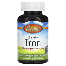 Carlson, Жевательное железо, натуральный виноград, 27 мг, 60 таблеток