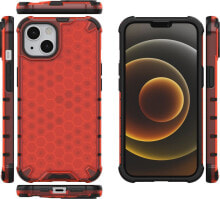 Hurtel Honeycomb etui pancerny pokrowiec z żelową ramką iPhone 13 czerwony