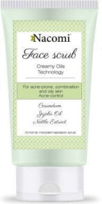 Nacomi Face Scrub Creamy Oils Technology Anti Acne Пилинг для лица от прыщей с корундом и касторовым маслом