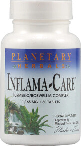 Болеутоляющие и противовоспалительные средства planetary Herbals Inflama-Care Комплекс с экстрактами куркумы, босвеллии и имбиря для здоровой противовоспалительной реакции 1165 мг 80 пеллет