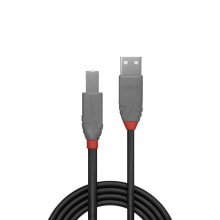 Компьютерные разъемы и переходники Lindy 36677 USB кабель 10 m 2.0 USB A USB B Черный, Серый, Красный