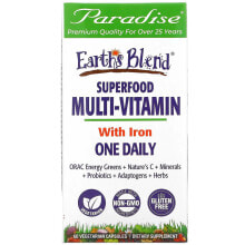 Earth's Blend, One Daily Superfood Multi-Vitamin with Iron, 30 Vegetarian Capsules