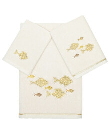 Linum Home textiles Turkish Cotton Figi Embellished Towel Set, 3 Piece