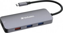 Купить компьютерные разъемы и переходники Verbatim: Stacja/replikator Verbatim CMH-09 USB-C (32152)