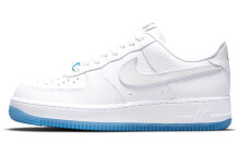 Nike Air Force 1 Low 07 LX UV 热感应后跟 经典复古风格 低帮 板鞋 女款 白蓝 / Кроссовки Nike Air Force 1 Low UV Reactive Swoosh (Белый)