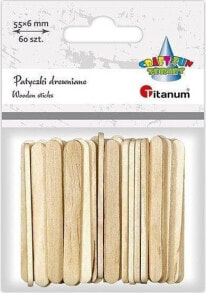 Titanum Drewniane patyczki proste 6x55mm 60szt