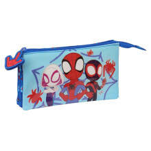 SAFTA Triple Spidey Pencil Case