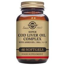 Рыбий жир и Омега 3, 6, 9 Solgar Super Cod Liver Oil Complex Комплекс из масла печени трески,  витаминов А и D и жирных кислот 60 капсул
