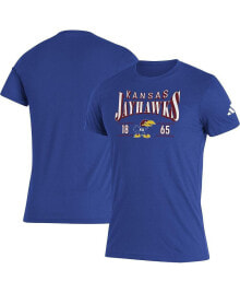 adidas men's Royal Kansas Jayhawks Along The Shadow Tri-Blend T-shirt