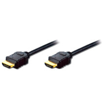 DIGITUS HDMI High Speed Ethernet Type A SSt/St 2m Full HD black Cable