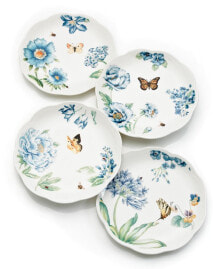 Lenox set of 4 Butterfly Meadow Blue Assorted Dessert Plates
