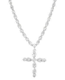 Купить ювелирные кулоны и подвески Arabella: Cubic Zirconia Mixed Cut Cross 18" Pendant Necklace in Sterling Silver