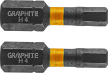 Graphite Końcówka wkrętakowa (Bity udarowe HEX4 x 25 mm, 2 szt.) купить в интернет-магазине