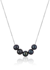 Ювелирные колье elegant silver necklace with genuine river pearls JL0783